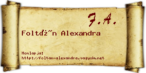 Foltán Alexandra névjegykártya